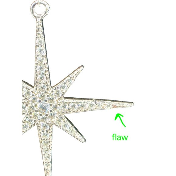 New Tocara Sterling Silver Starburst Pendant Necklace DiAmi Crystal Cluster Star - Picture 12 of 13